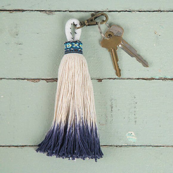 NATURAL LIFE Accessories - NEW Natural Life Indigo Tassel Keychain BOHO